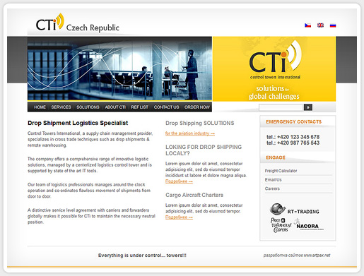 создание сайта для чешской транспортной компании