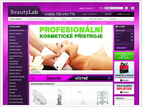 Интернет-магазин по продаже косметического оборудования в Чехии