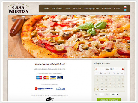 Сайт для Пиццерии в Праге